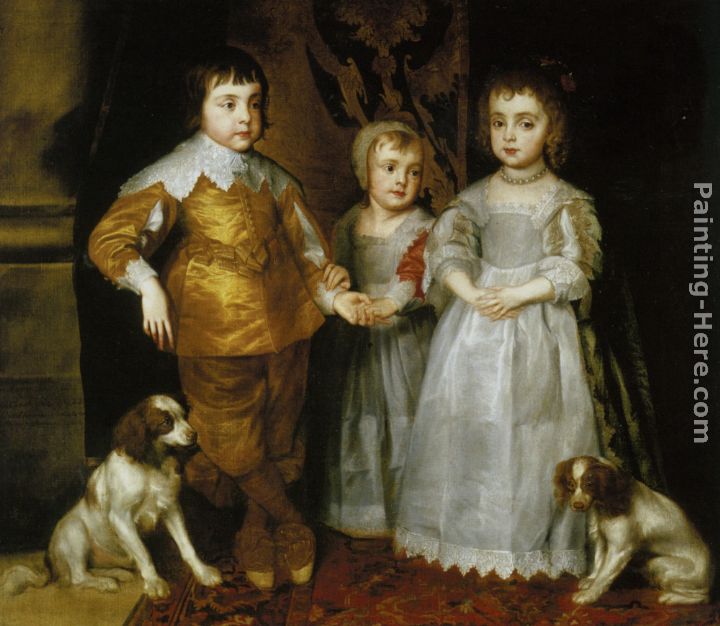 Portrait of the Three Eldest Children of Charles I painting - Sir Antony van Dyck Portrait of the Three Eldest Children of Charles I art painting